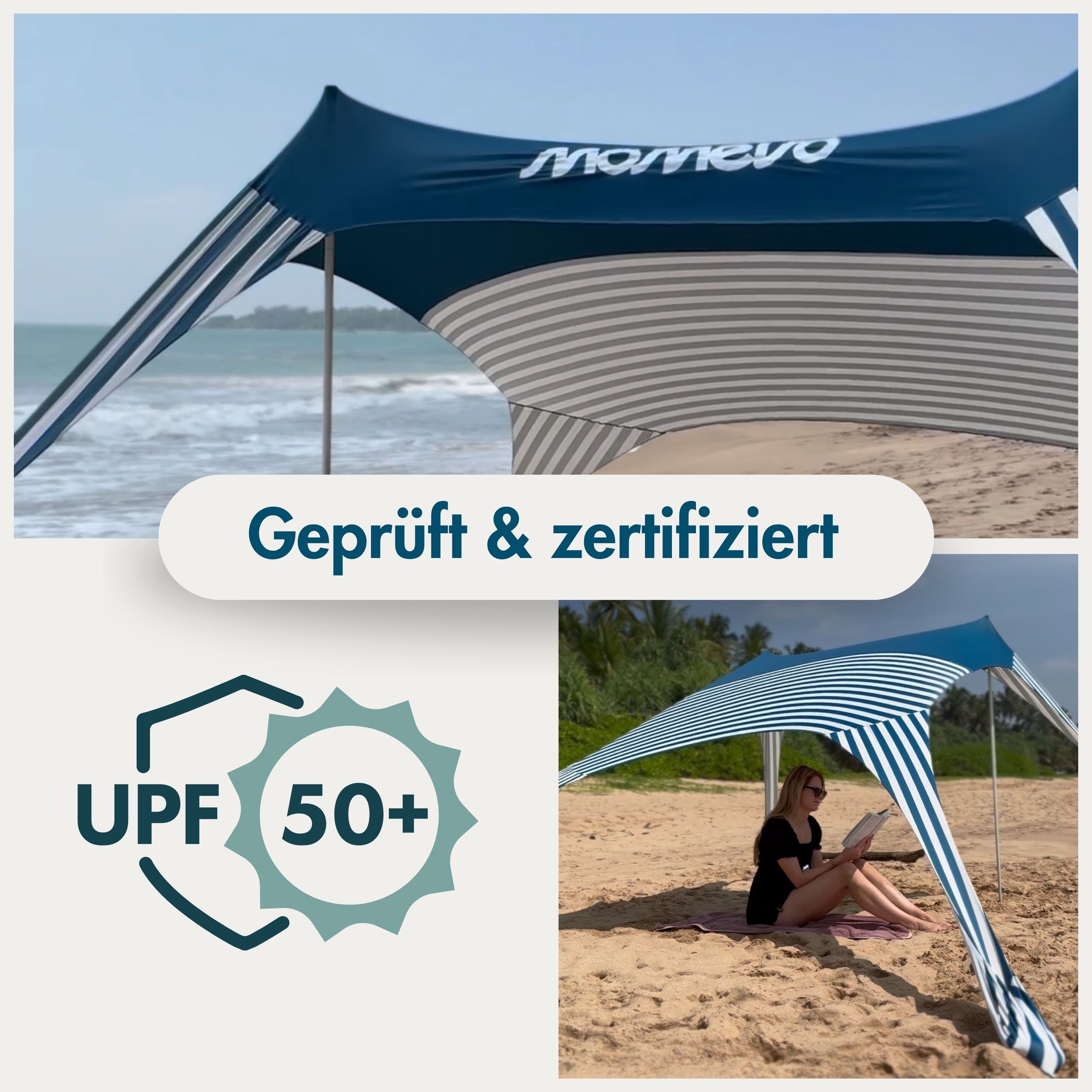 Tenda da spiaggia Momevo Sunsail con SPF50+