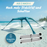 2x Faltbare Alu-Stangen für das Sunsail Strandzelt