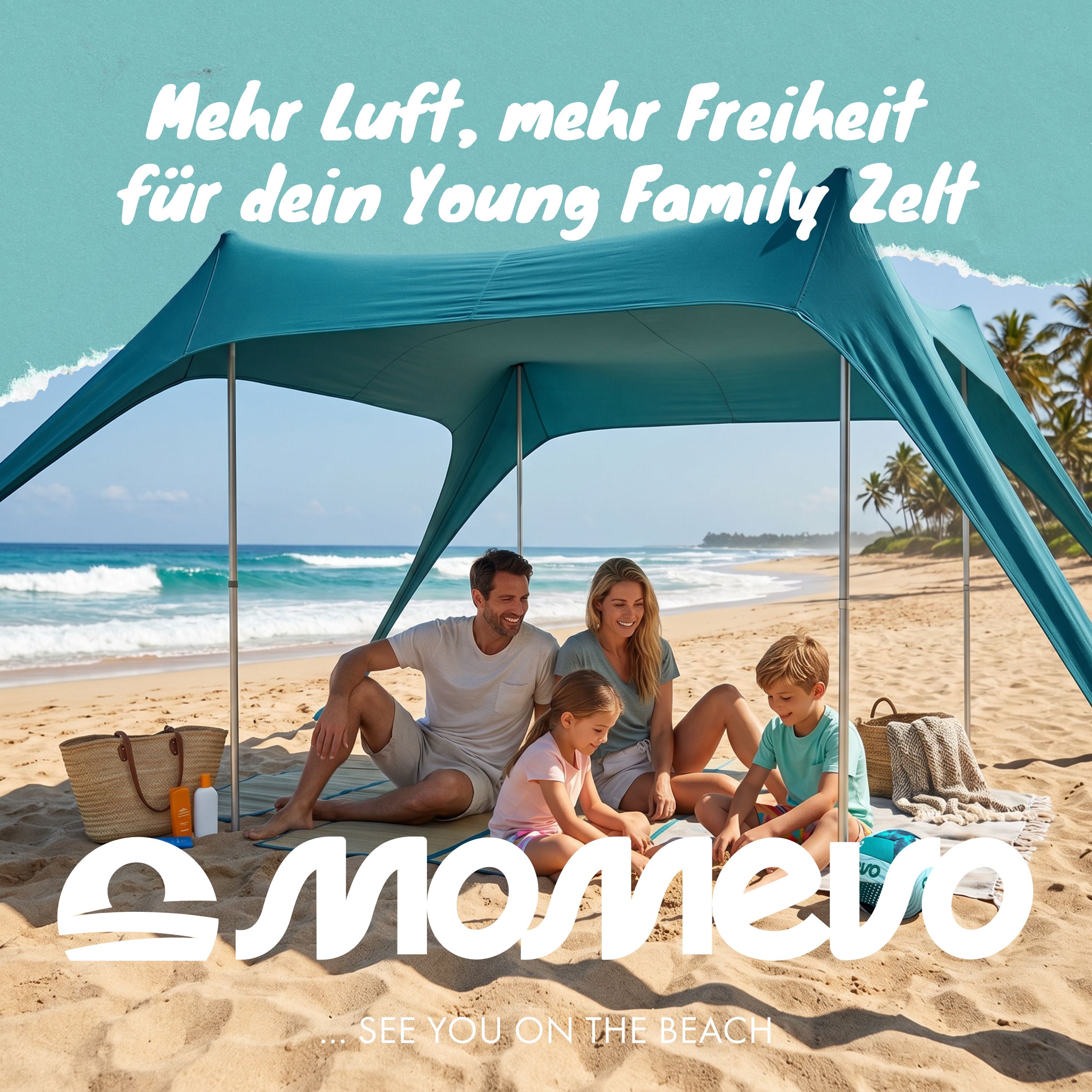 2x Faltbare Alu-Stangen für das Sunsail Strandzelt