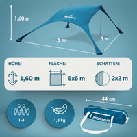 Momevo Sunsail Strandzelt Sonnensegel mit UPF50+