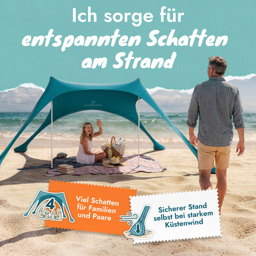 Momevo Sunsail Strandzelt Sonnensegel mit UPF50+