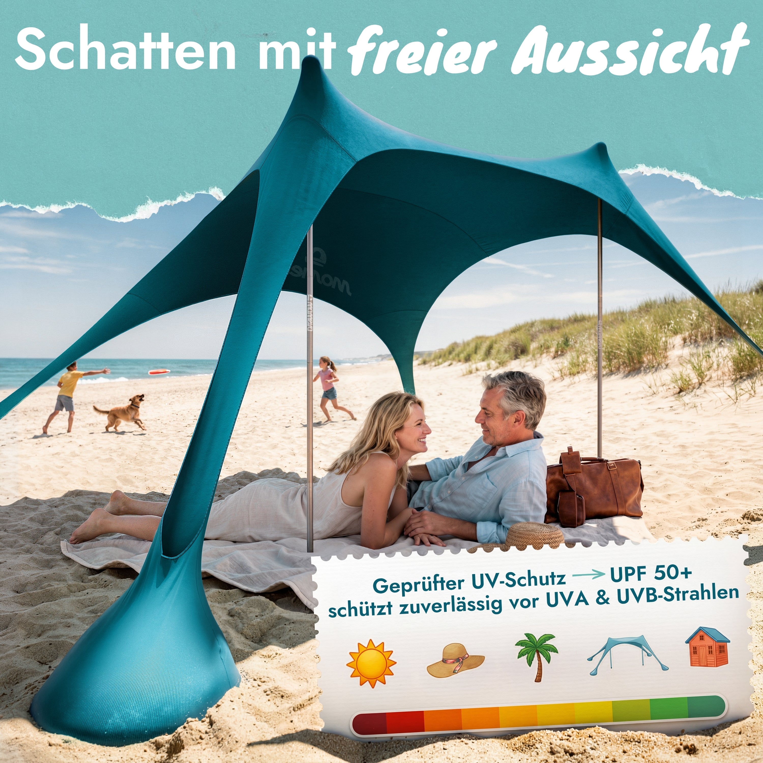 uv schutz zelt strand Sunsail Strandzelt Sonnensegel mit UPF50+ – Momevo
