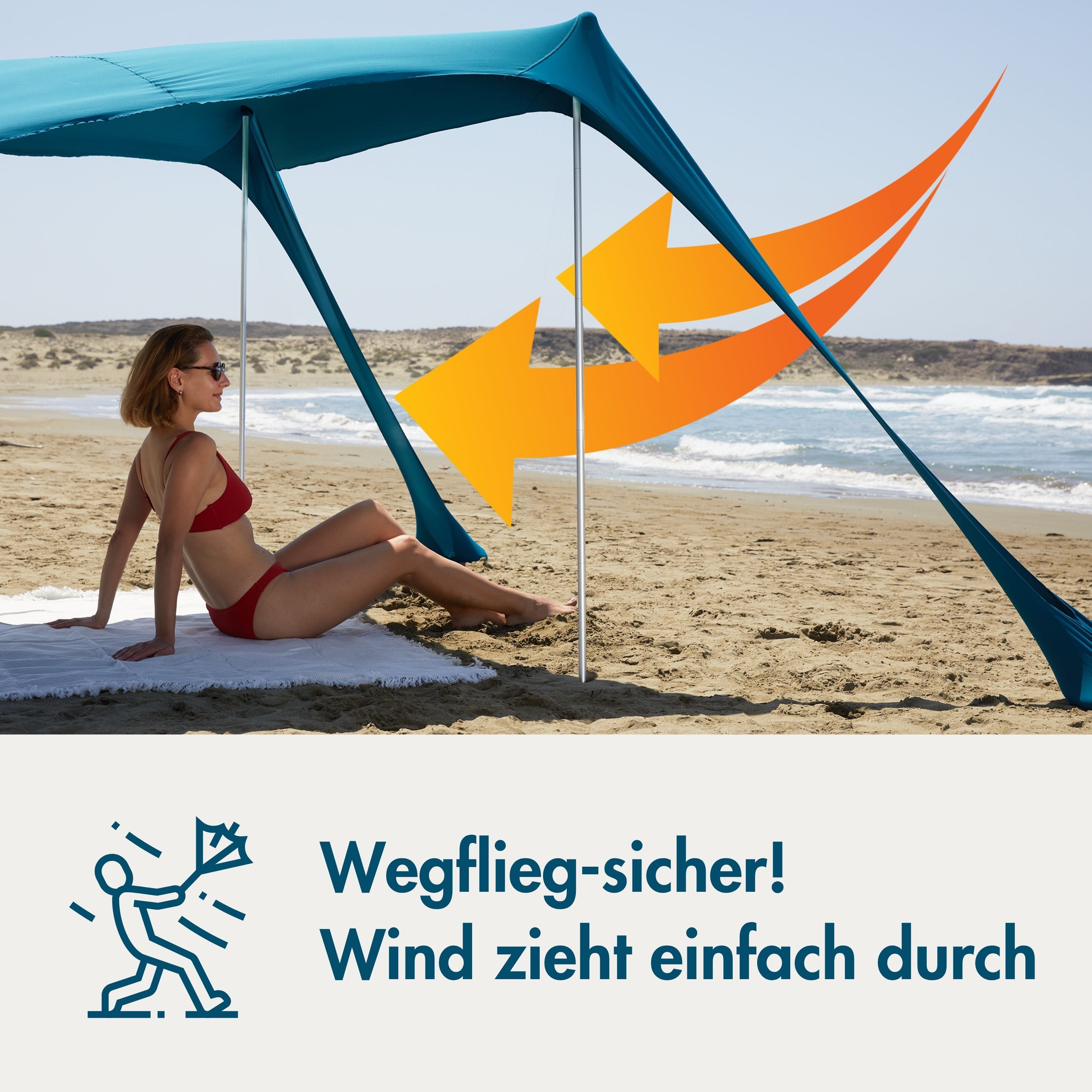sonnensegel strand wind Momevo Sunsail Strandzelt Sonnensegel mit UPF50+