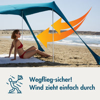 Momevo Sunsail Strandzelt Sonnensegel mit UPF50+
