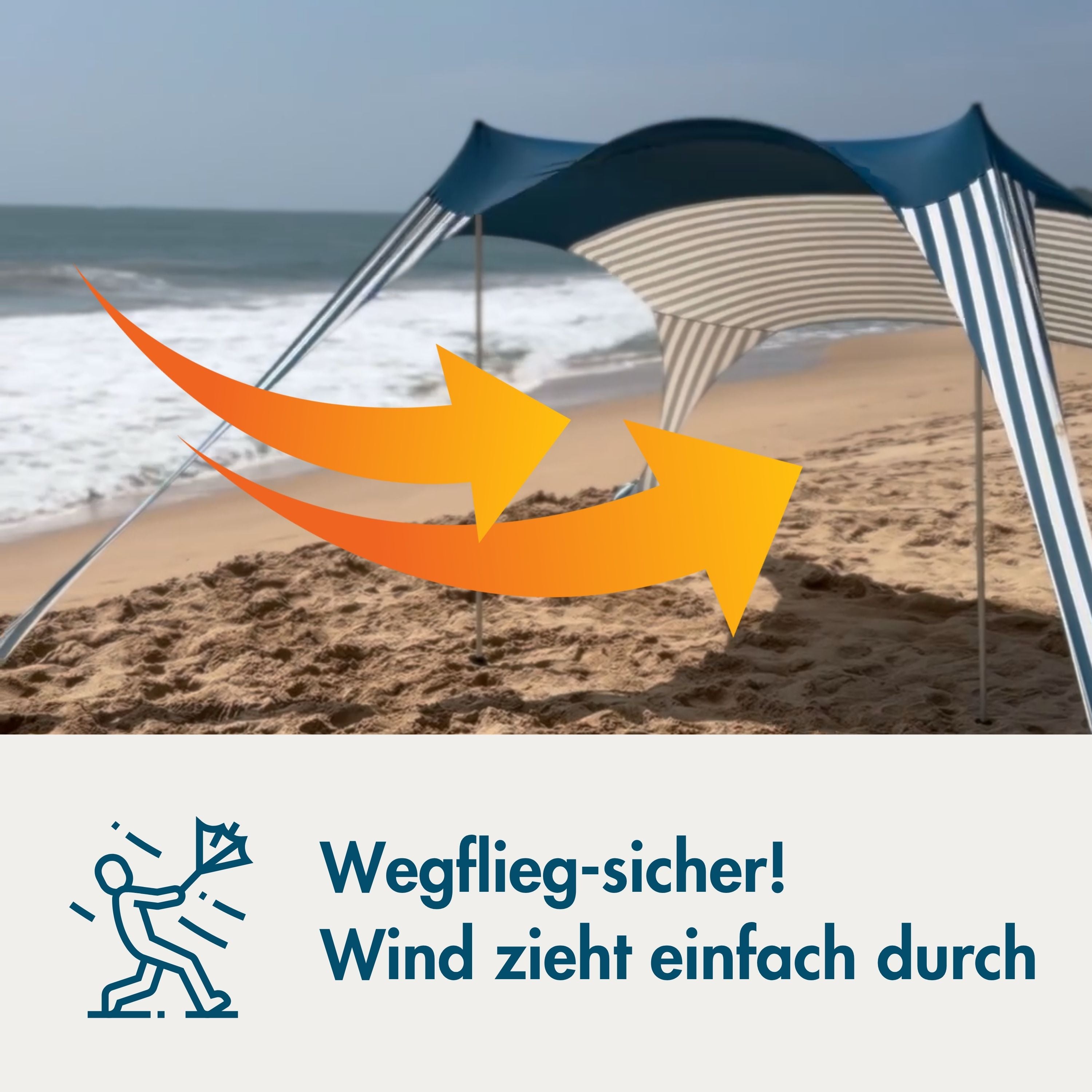 Momevo Sunsail Strandzelt Sonnensegel mit UPF50+