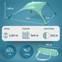 Momevo Sunsail Strandzelt Sonnensegel mit UPF50+
