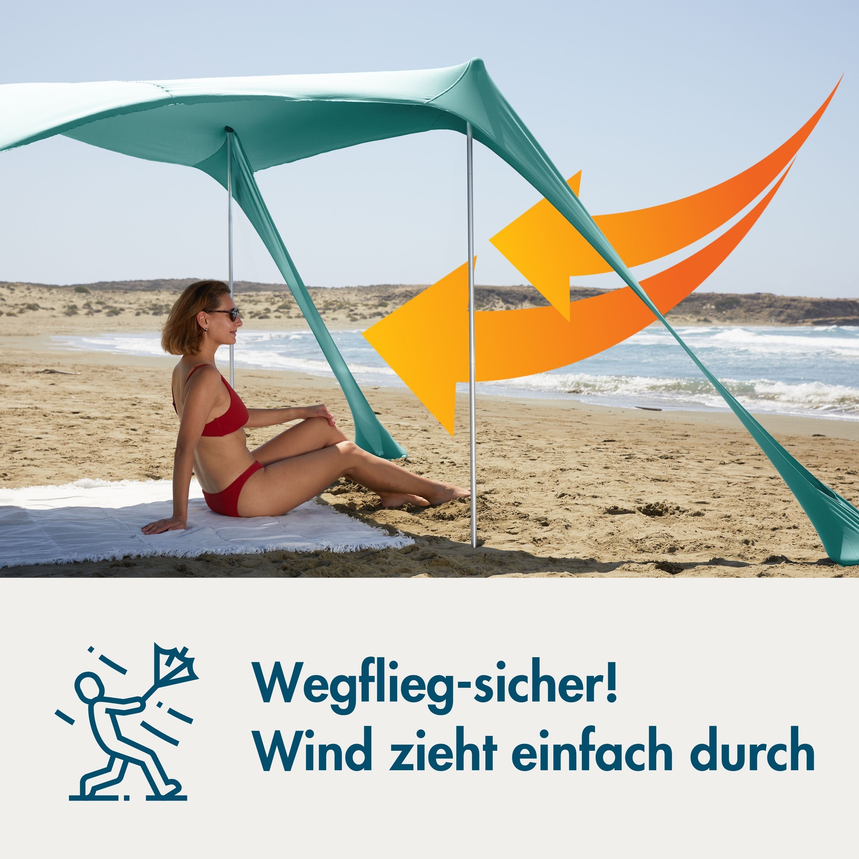 Momevo Sunsail Strandzelt Sonnensegel mit UPF50+