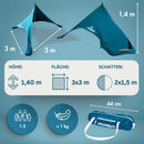 Momevo Sunsail Strandzelt Sonnensegel mit UPF50+