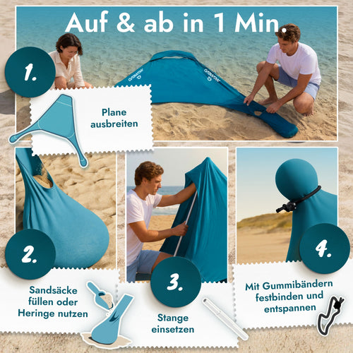 Momevo Sunsail Tipi Strandzelt Sonnensegel mit UPF50+
