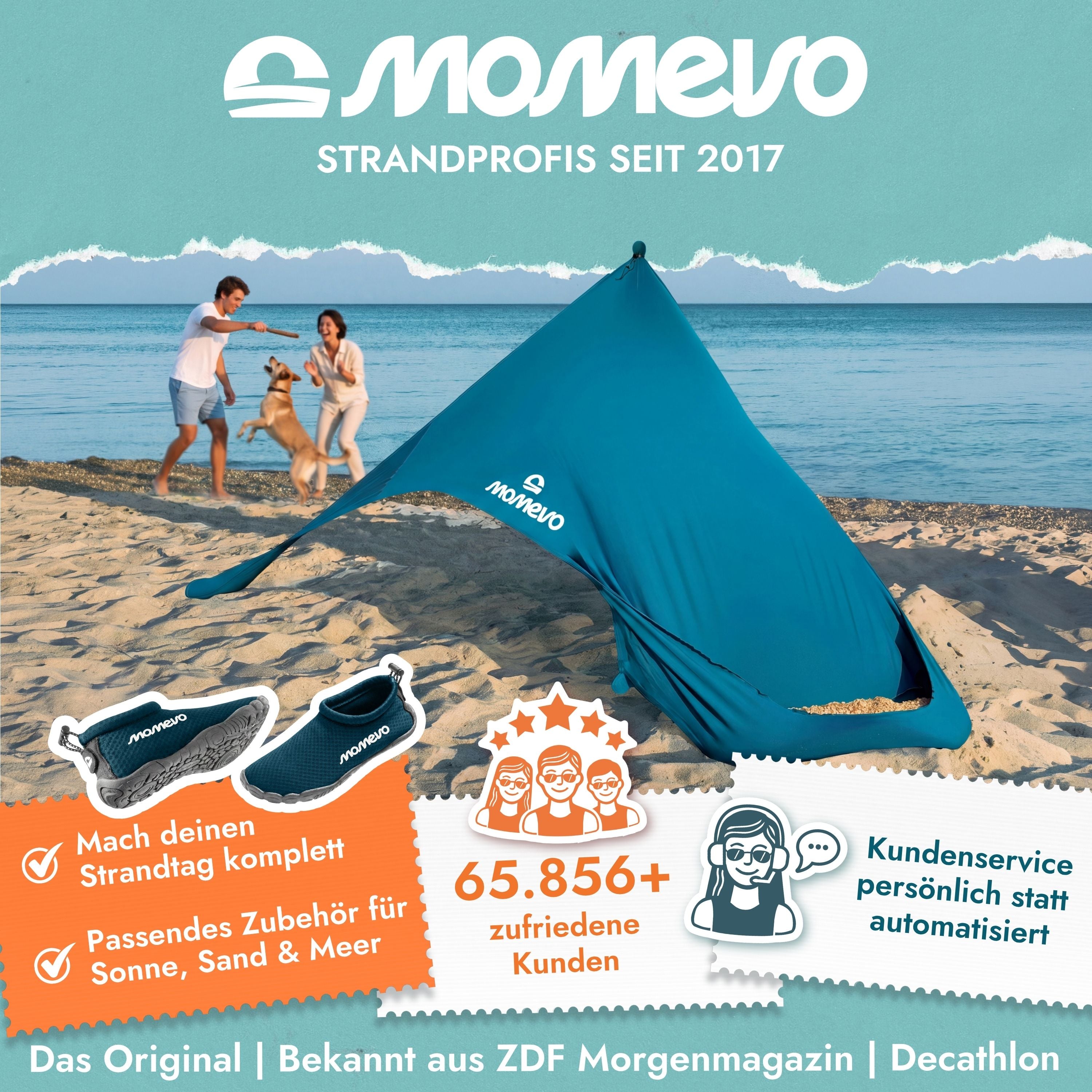 Sunsail Tipi Strandzelt Sonnensegel mit UPF50+ – Momevo