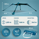 Momevo Sunsail Strandzelt Sonnensegel mit UPF50+