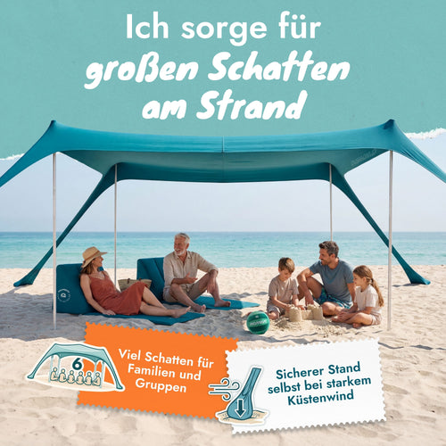 Momevo Sunsail XL Strandzelt Sonnensegel mit UPF50+