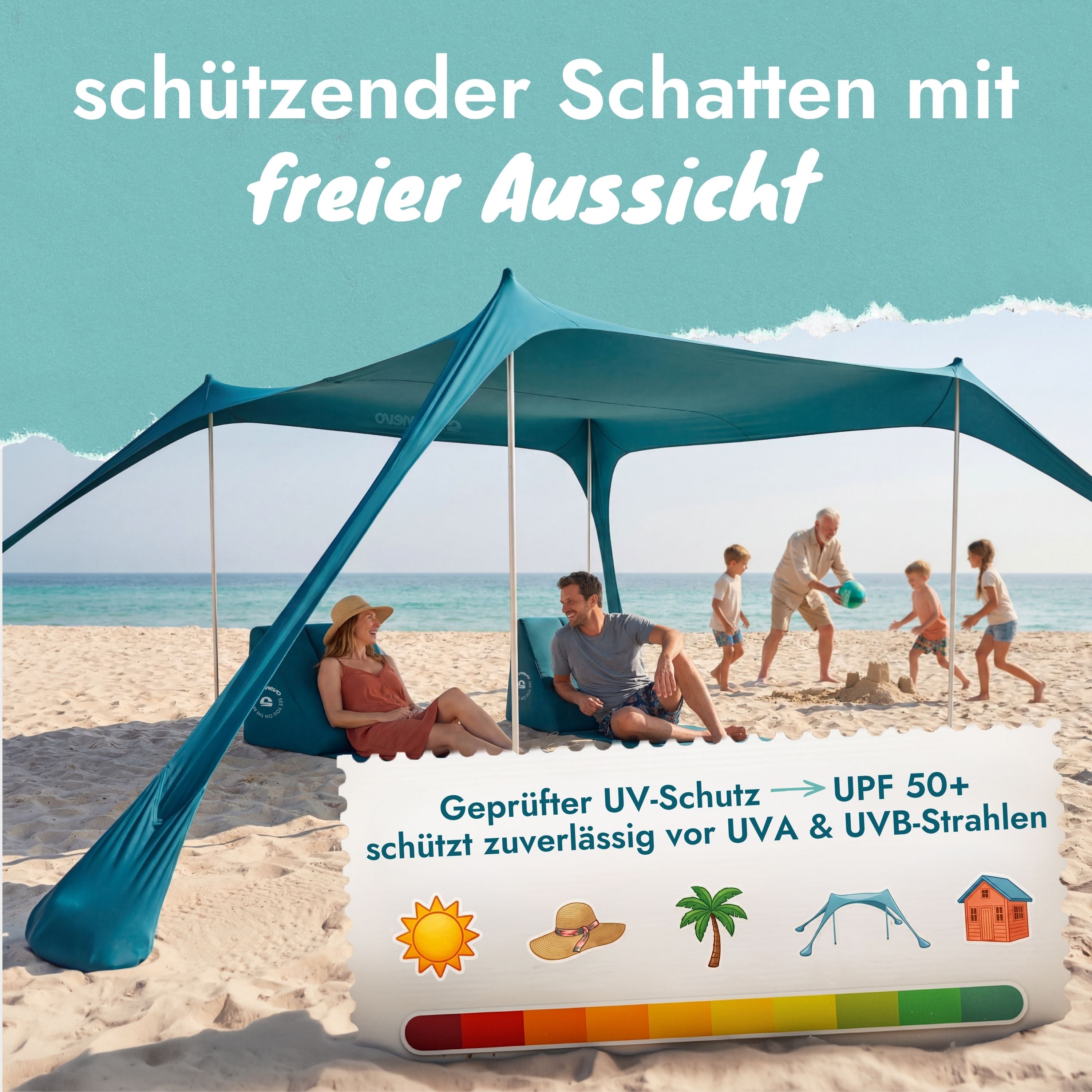 Sunsail XL Strandzelt Sonnensegel mit UPF50+ – Momevo