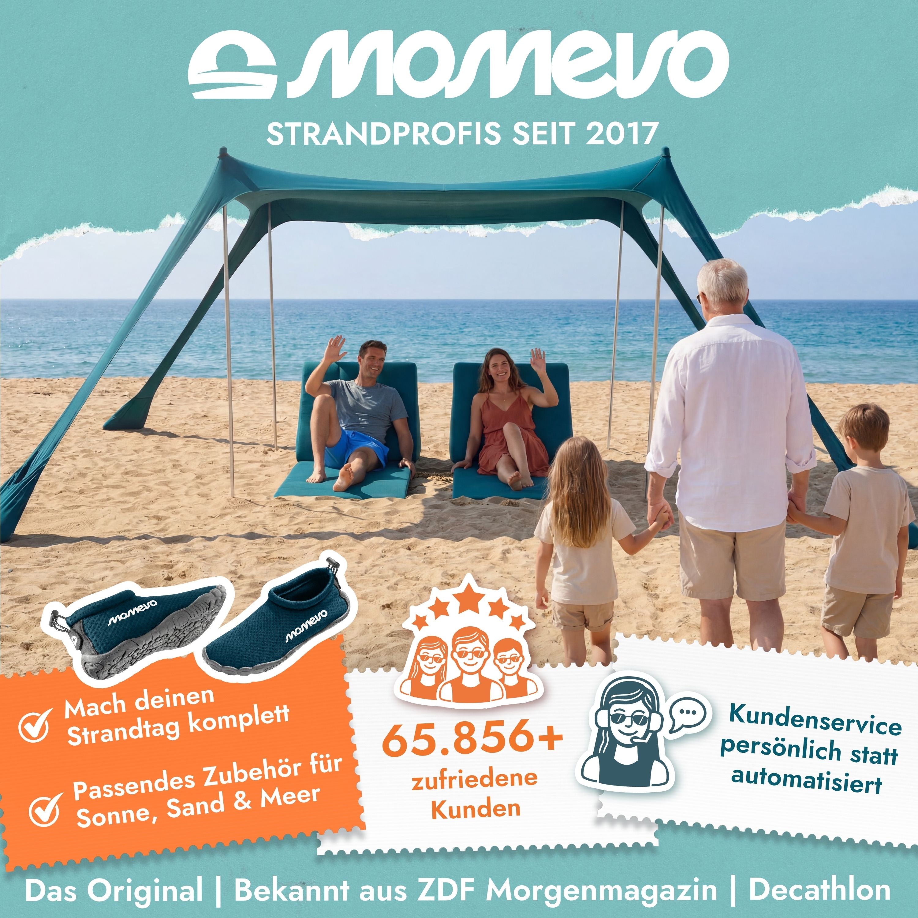 Sunsail XL Strandzelt Sonnensegel mit UPF50+ – Momevo
