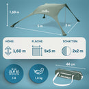 Momevo Sunsail Strandzelt Sonnensegel mit UPF50+