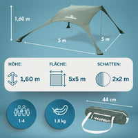 Momevo Sunsail Strandzelt Sonnensegel mit UPF50+