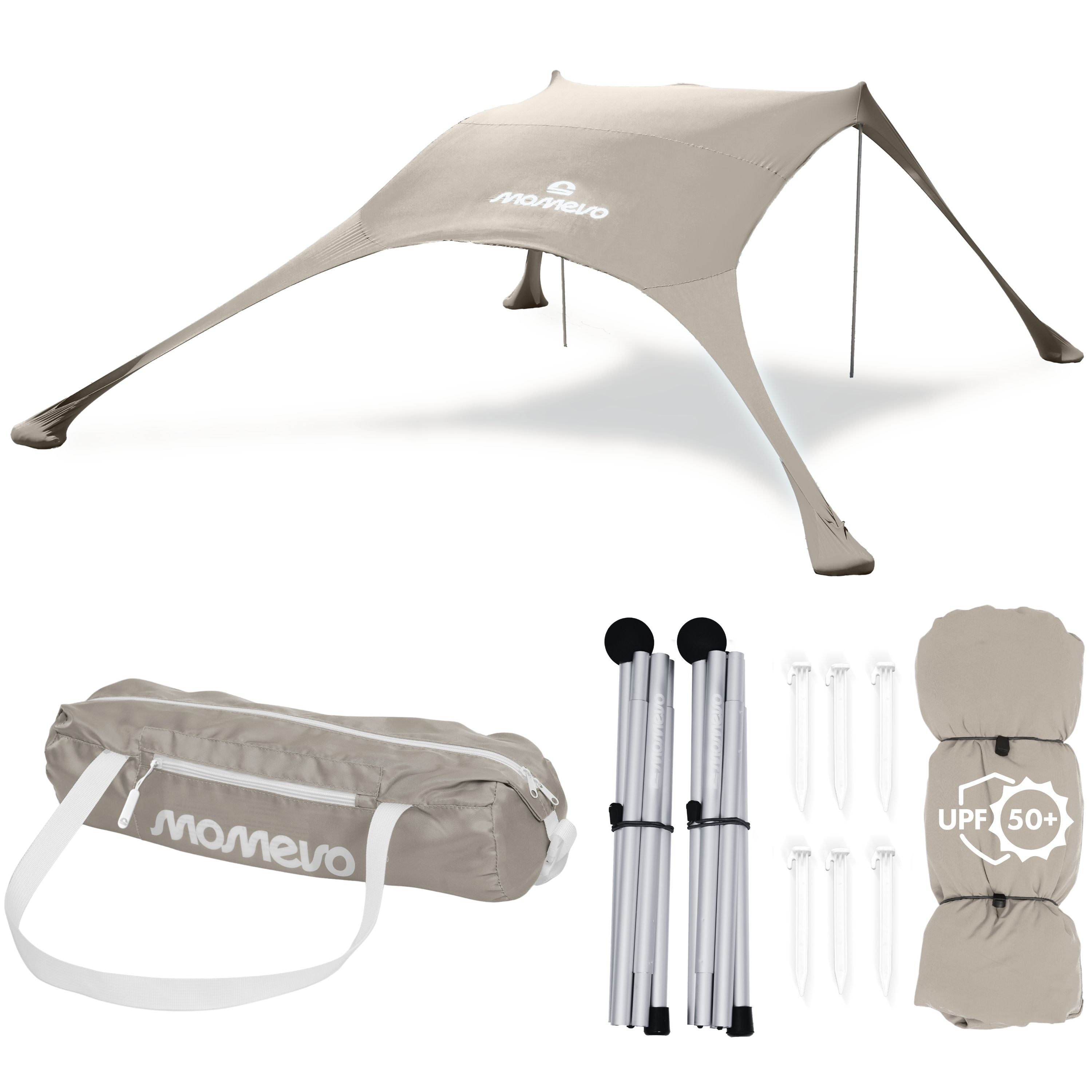 Momevo Sunsail Strandzelt Sonnensegel mit UPF50+