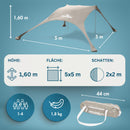 Momevo Sunsail Strandzelt Sonnensegel mit UPF50+