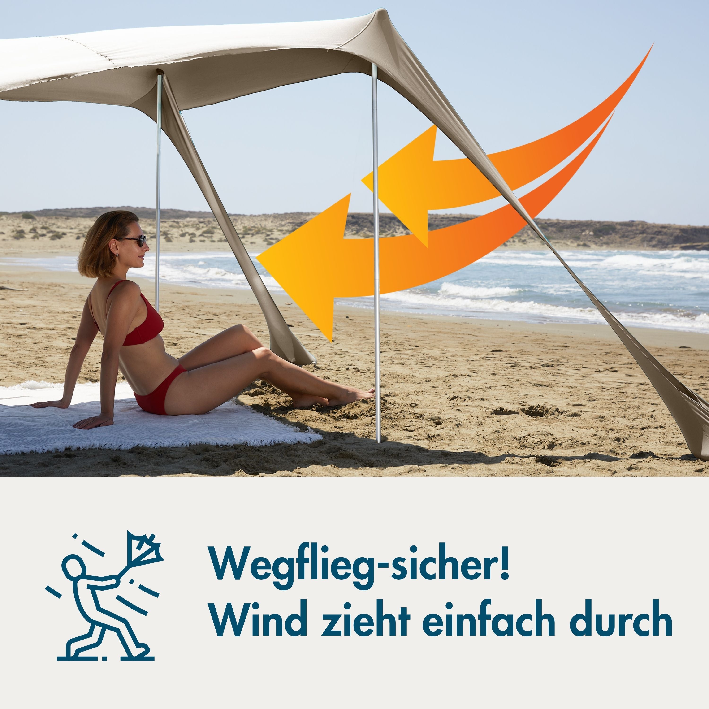 sonnensegel strand klein Momevo Sunsail Strandzelt Sonnensegel mit UPF50+