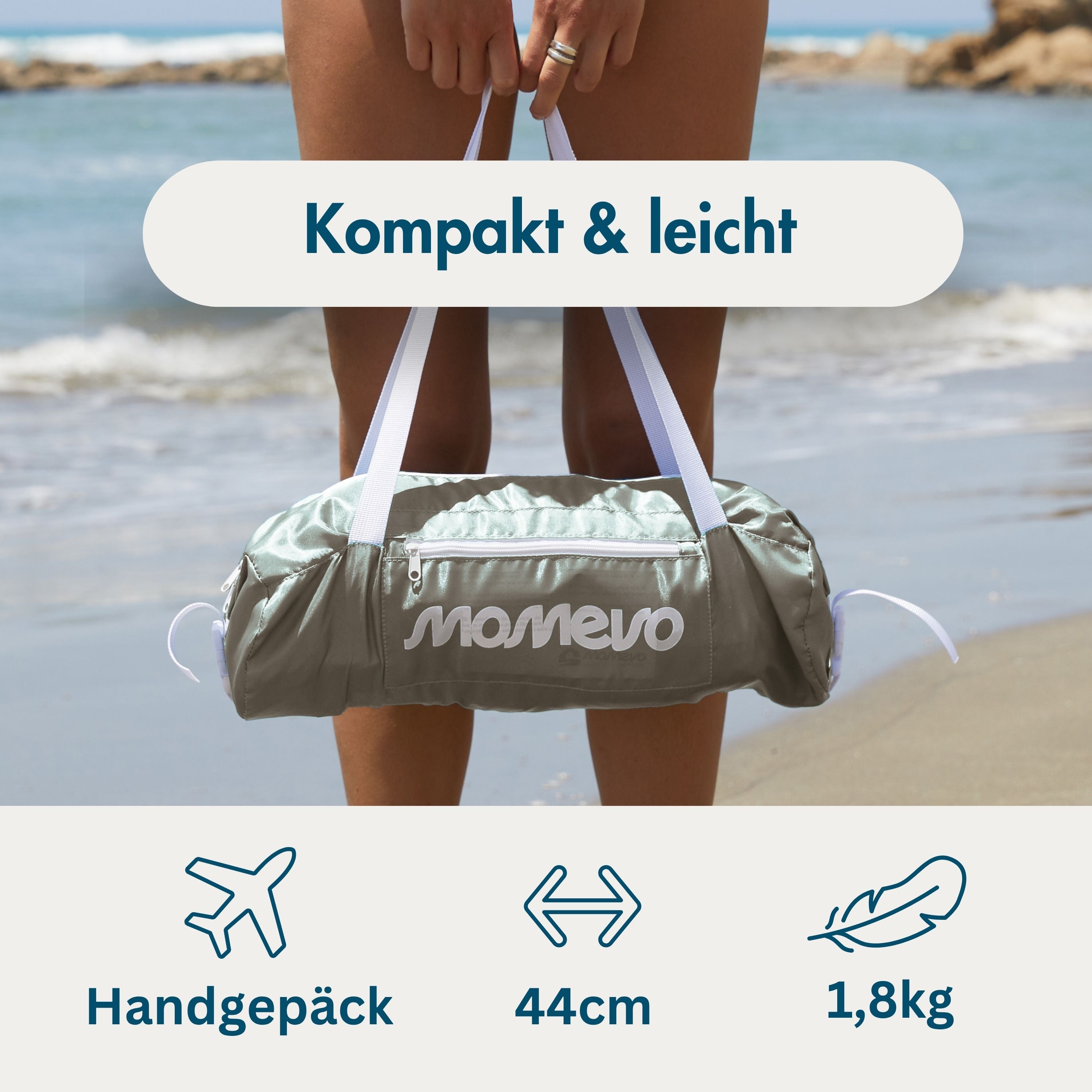 Momevo Sunsail Strandzelt Sonnensegel mit UPF50+