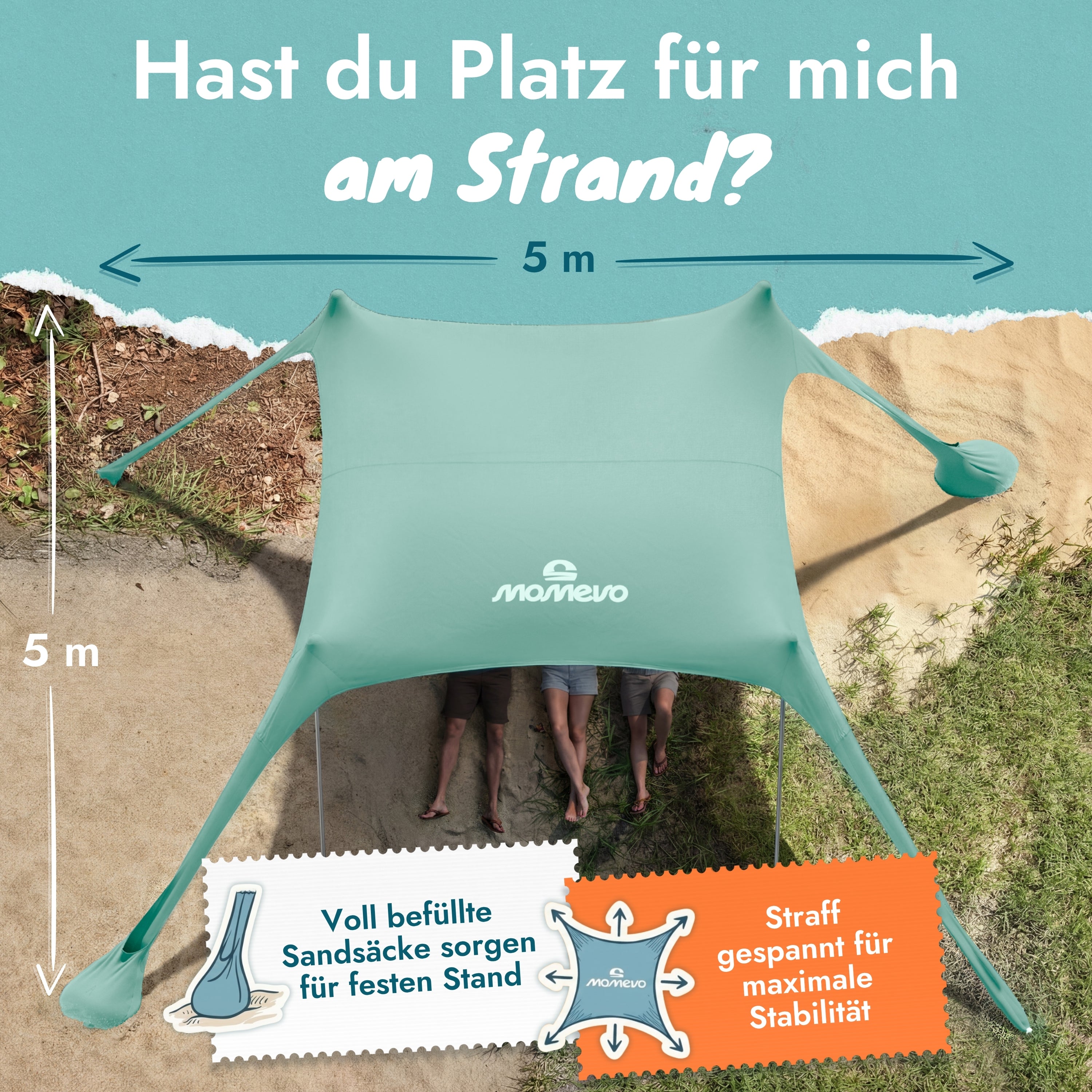 Sunsail Strandzelt Sonnensegel mit UPF50+