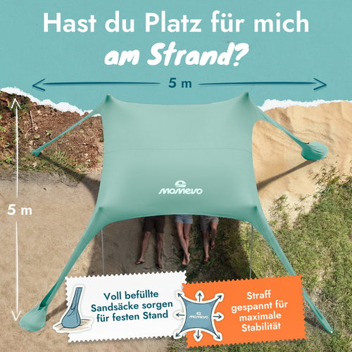 Momevo Sunsail Strandzelt Sonnensegel mit UPF50+