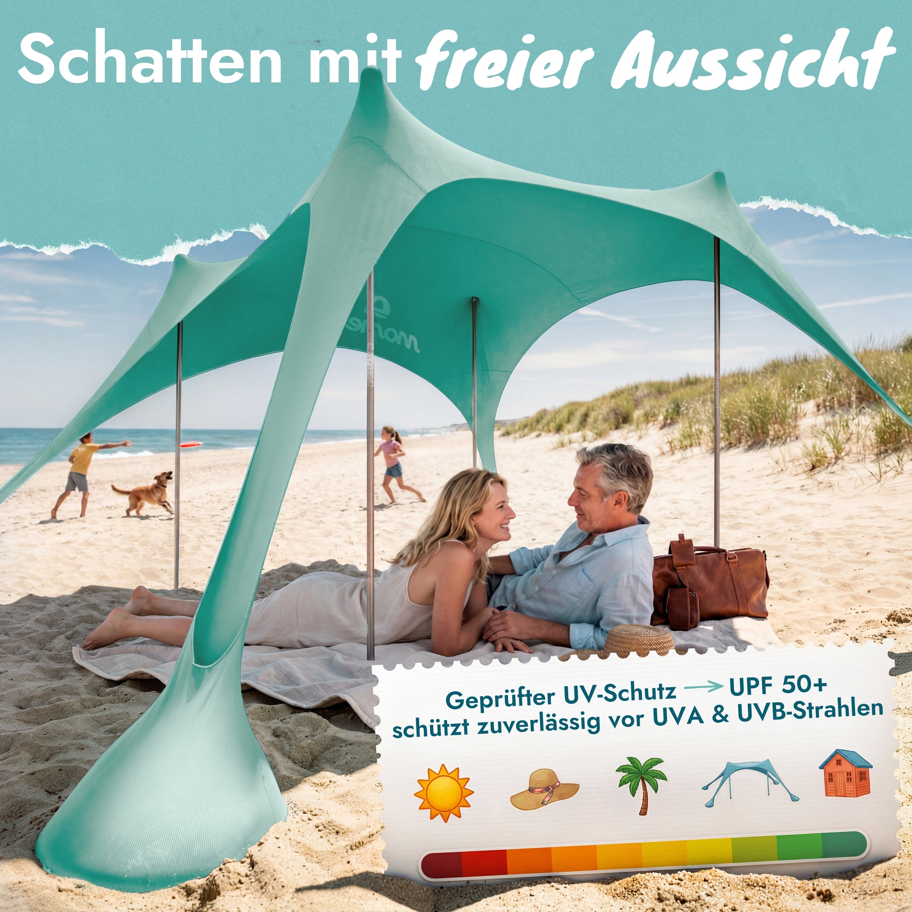 Sunsail Strandzelt Sonnensegel mit UPF50+ – Momevo
