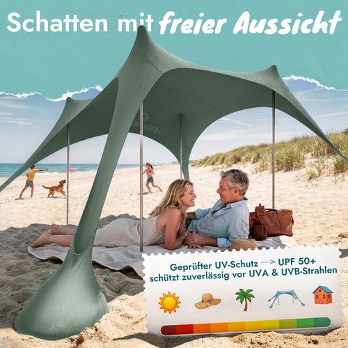 Momevo Sunsail Strandzelt Sonnensegel mit UPF50+