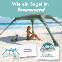 Momevo Sunsail Strandzelt Sonnensegel mit UPF50+