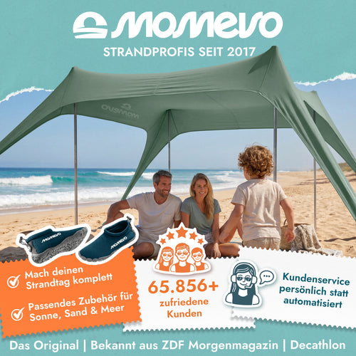 Momevo Sunsail Strandzelt Sonnensegel mit UPF50+