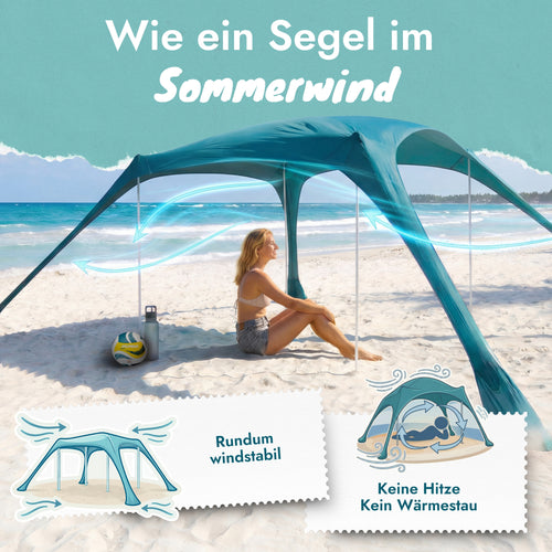 Momevo Sunsail Strandzelt Sonnensegel mit UPF50+