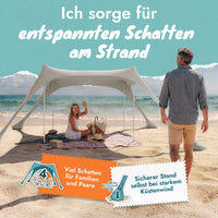 Momevo Sunsail Strandzelt Sonnensegel mit UPF50+
