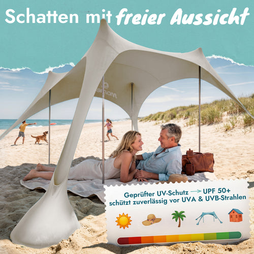 Momevo Sunsail Strandzelt Sonnensegel mit UPF50+