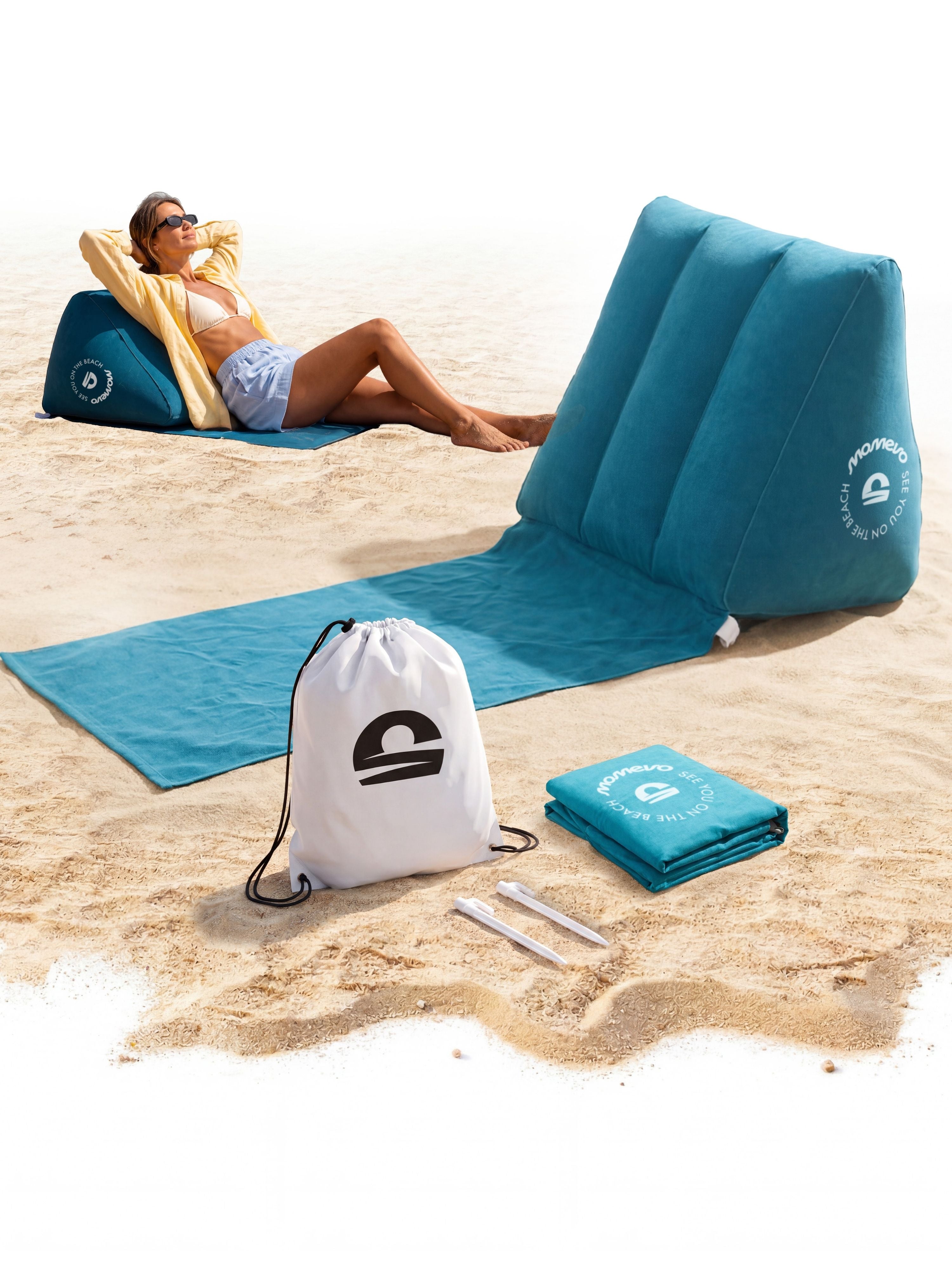 Airlounge Strandlehne aufblasbarer Beach Lounger Petrolblau