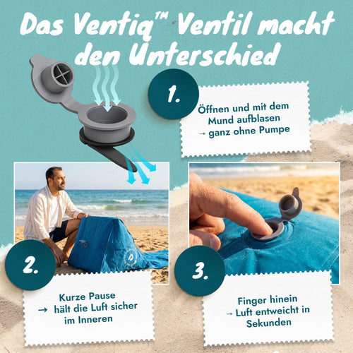 Airlounge Strandlehne aufblasbarer Beach Lounger Petrolblau