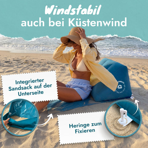 Airlounge Strandlehne aufblasbarer Beach Lounger Petrolblau