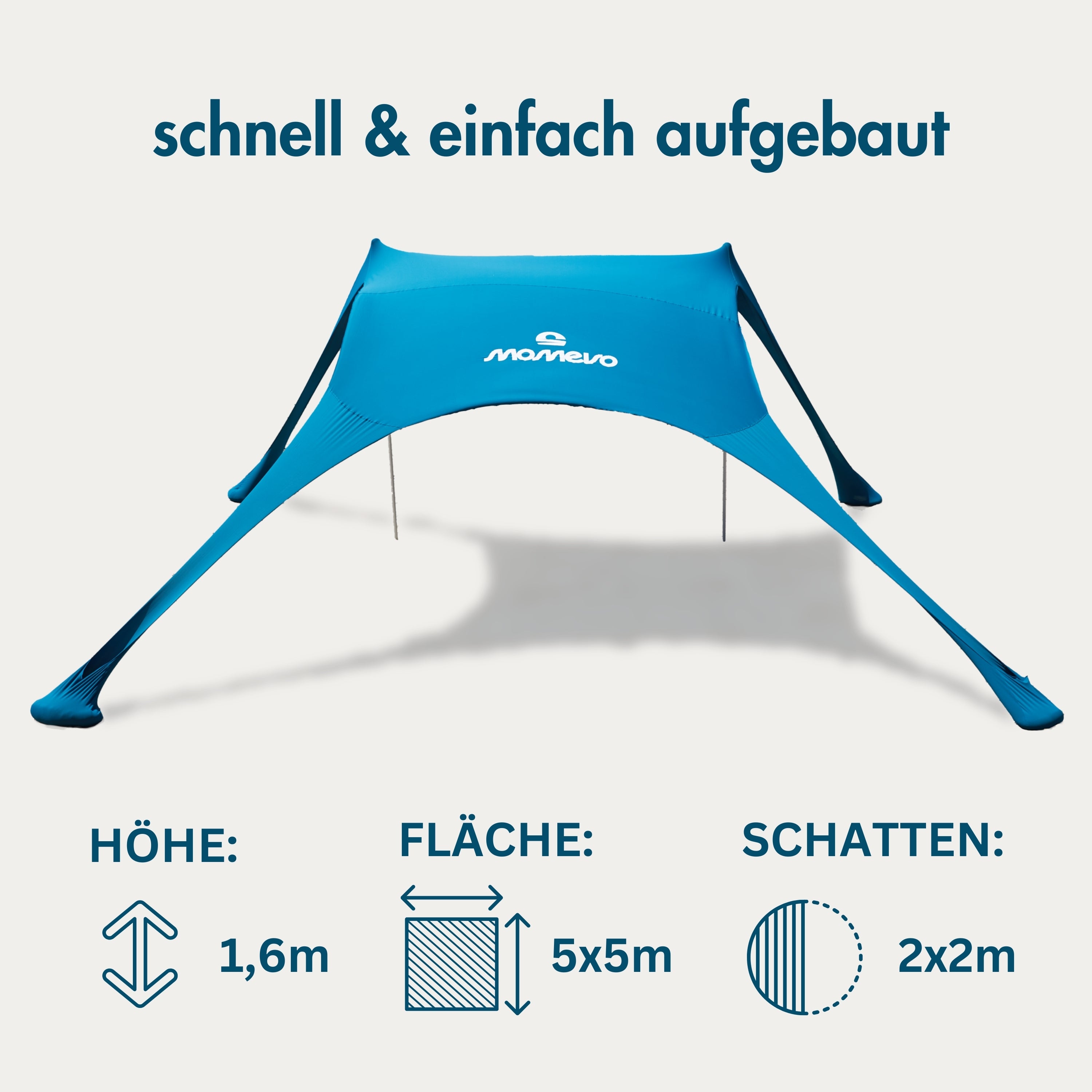 Momevo Sunsail Strandzelt Sonnensegel mit LSF50+