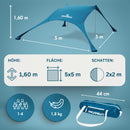 Tenda da spiaggia Momevo Sunsail con SPF50+