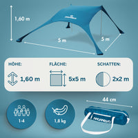 Tenda da spiaggia Momevo Sunsail con SPF50+